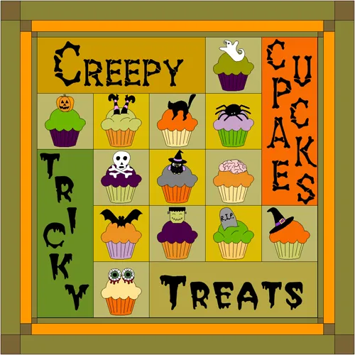 Creepy Cupcakes Quilt 1