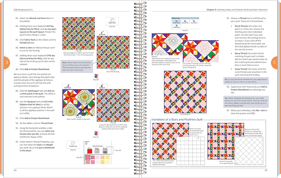 EQ8 Designing Quilts inside spread
